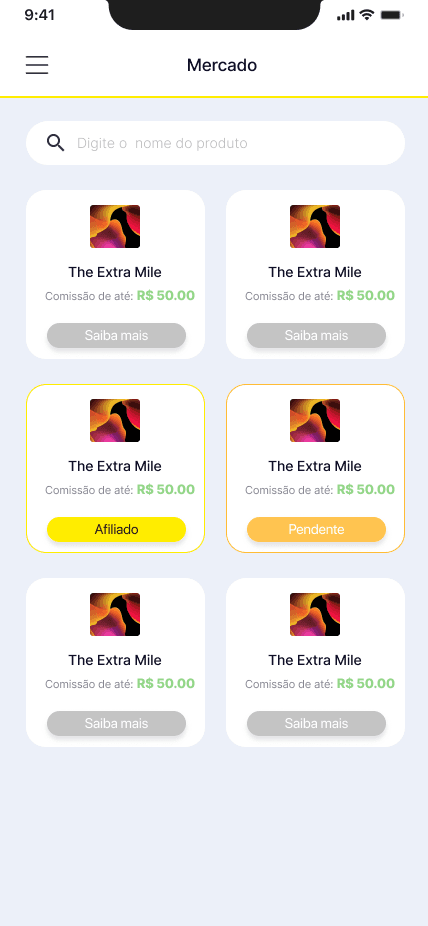 App de afiliados — mercado